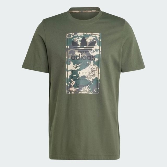 adidas Originals Adidas Camo Tongue Tee IU4684 男 短袖 上衣 T恤 亞洲版 經典 休閒 迷彩 舒適 綠