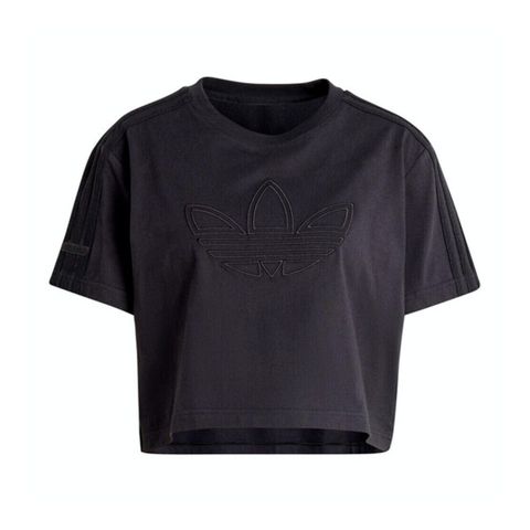 Adidas Firebird Tee IW5520 女 短版 短袖 上衣 運動 休閒 三葉草 寬鬆 舒適 黑