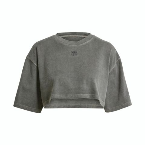 Adidas ESS+ CROP TEE IT9883 女 短版 短袖 上衣 休閒 寬鬆 柔軟 舒適 深灰