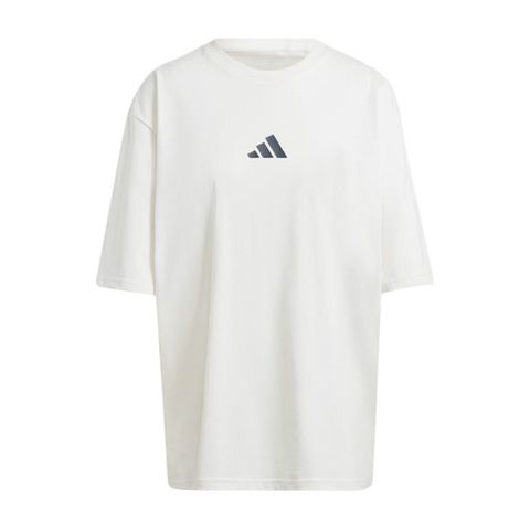 ADIDAS 愛迪達 W STR G T [IW0136] 女 短袖 上衣 T恤 寬鬆 運動 訓練 休閒 吸濕排汗 米白