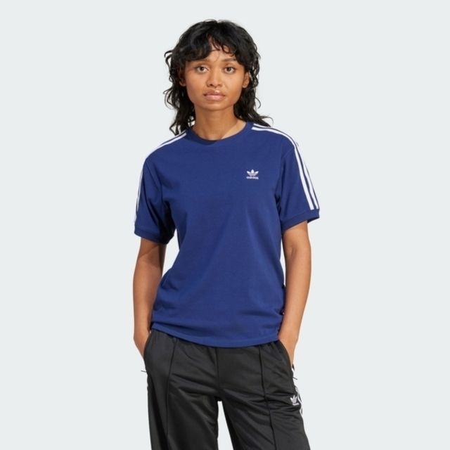 adidas Originals Adidas 3 Stripe Tee IR8053 女 短袖 上衣 運動 休閒 三葉草 基本款 棉質 藍