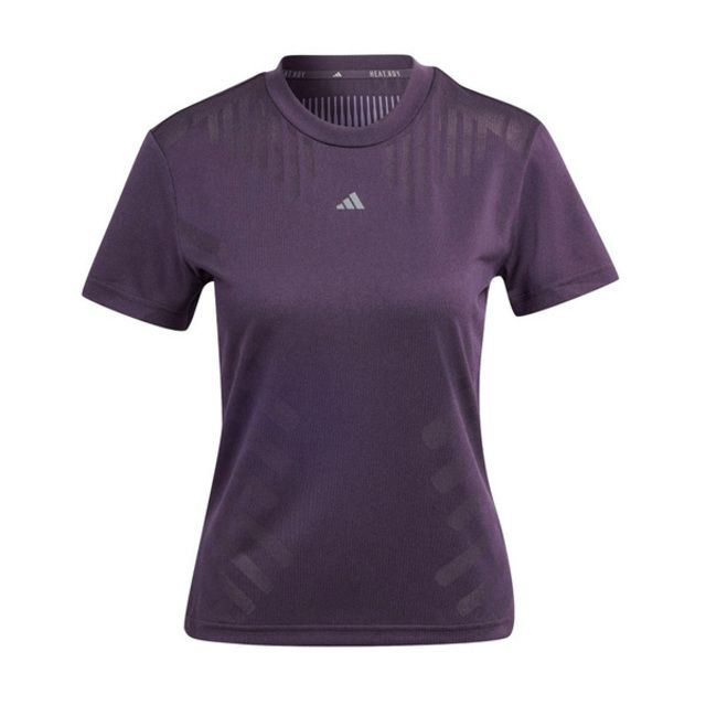 ADIDAS 愛迪達  HR HIIT Airch T IP9658 女 短袖 上衣 運動 訓練 健身 透氣 涼感 反光 深紫