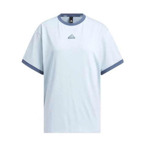 ADIDAS 愛迪達 Word SS Tee IM8746 女 短袖 上衣 運動 訓練 休閒 寬鬆 吸濕排汗 棉質 藍