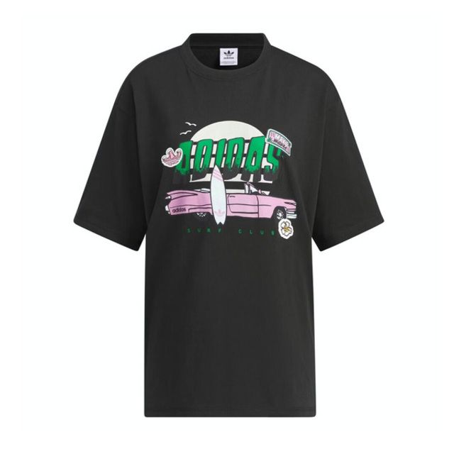 adidas Originals Adidas SMR GFX TEE SS IW6297 女 短袖 上衣 T恤 寬鬆 運動 休閒 棉質 舒適 黑