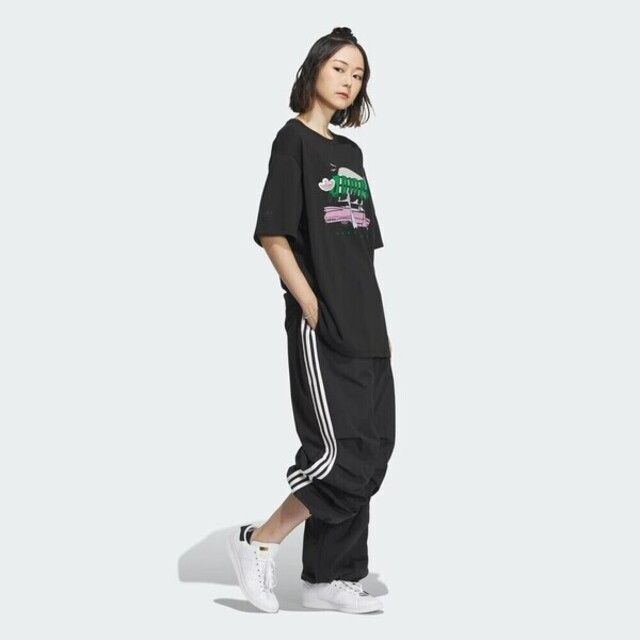 adidas Originals Adidas SMR GFX TEE SS IW6297 女 短袖 上衣 T恤 寬鬆 運動 休閒 棉質 舒適 黑