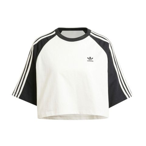 adidas Originals Adidas SST Tee [IZ2828] 女 短版 短袖 上衣 休閒 經典 三葉草 寬鬆 棉質 撞色 白黑