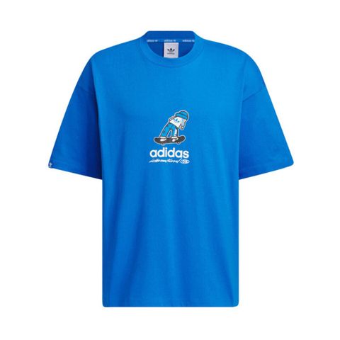 adidas Originals Adidas CS TEE SS M JC6828 男 短袖 上衣 T恤 運動 休閒 滑板 寬鬆 舒適 棉質 藍