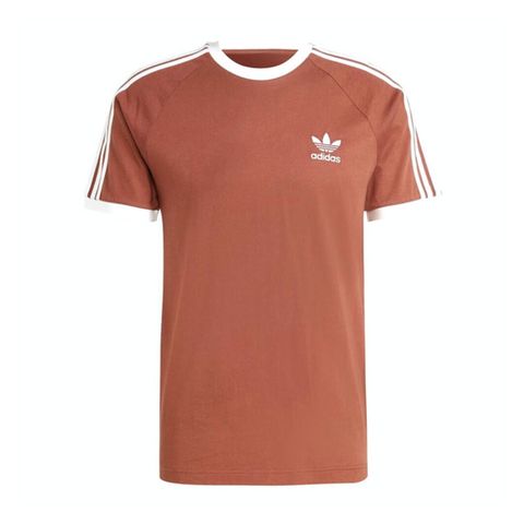 adidas Originals Adidas 3-Stripes Tee IZ3071 男 短袖 上衣 經典 復古 休閒 修身 棉質 撞色 棕