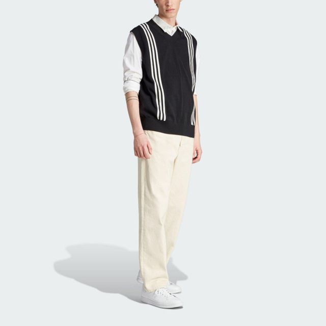 adidas Originals Adidas Hack Knt Vest HZ0713 男 針織 背心 亞洲版 運動 休閒 V領 棉質 毛衣 黑白