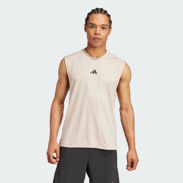 ADIDAS 愛迪達 Adidas Power Tank JD8460 男 背心 運動 訓練 健身 吸濕排汗 透氣 舒適 淺卡其