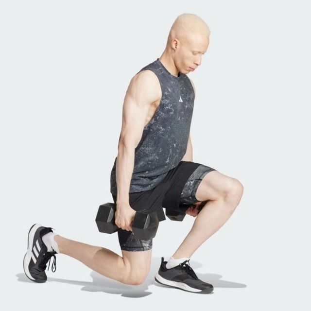 ADIDAS 愛迪達 Adidas Wo Pow Tank IK9684 男 背心 訓練 運動 吸濕 排汗 灰黑