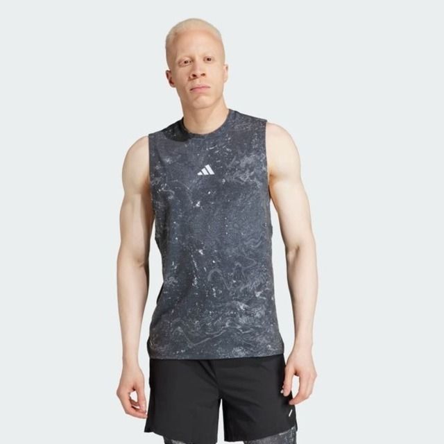 ADIDAS 愛迪達 Adidas Wo Pow Tank IK9684 男 背心 訓練 運動 吸濕 排汗 灰黑