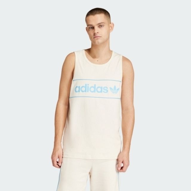 adidas Originals Adidas NY Tank IU0191 男 背心 運動 休閒 復古 經典 三葉草 棉質 米