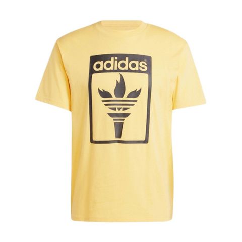 adidas Originals Adidas Trefoil Torch T JJ1220 男 短袖 上衣 T恤 運動 休閒 三葉草 純棉 舒適 黃