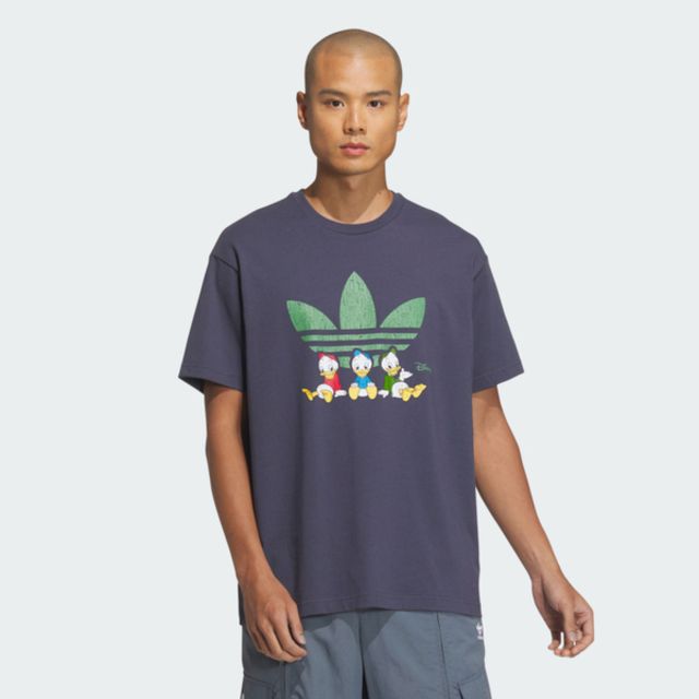 adidas Originals Adidas HDL GFX T U JP1425 男 短袖 上衣 T恤 唐老鴨系列 寬鬆 休閒 落肩 深藍