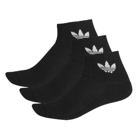 Adidas 襪子 Mid Ankle Socks 黑 白 男女款 低筒襪 三葉草 愛迪達 3雙入 FM0643