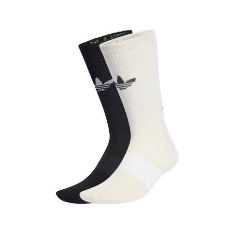 ADIDAS 愛迪達 長襪 Trefoil Premium Crew Socks 白 黑 三葉草 中筒襪 休閒襪 襪子 IR5731