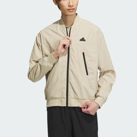 ADIDAS 愛迪達 Adidas TH BOM WV JKT [IP4959] 男 外套 夾克 飛行外套 亞洲版 運動 訓練 休閒 舒適 米