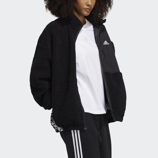 ADIDAS 愛迪達  W Boa Jacket HD0364 女 立領外套 運動 訓練 休閒 刷毛 柔軟 舒適 亞洲版 黑