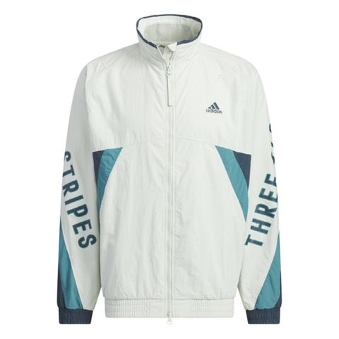 ADIDAS 愛迪達 Word WOV JKT IS5148 男女 立領 外套 風衣 運動 訓練 休閒 慢跑 寬鬆 白 藍綠