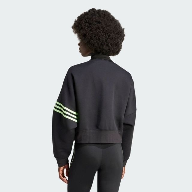 adidas Originals Adidas NEUCL Tracktop IU2505 女 立領 外套 運動 休閒 三葉草 雙向拉鍊 寬鬆 黑綠