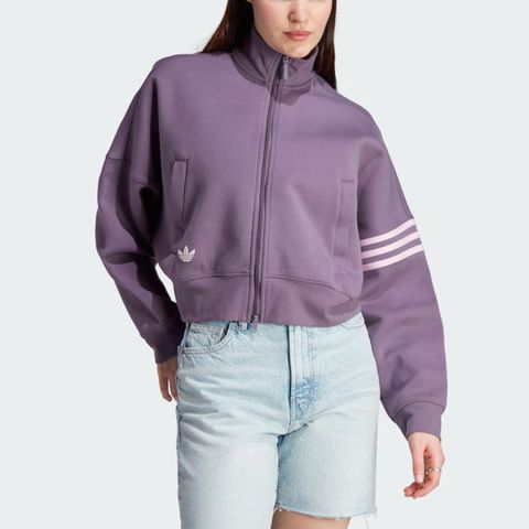 adidas Originals Adidas Tracktop IP6507 女 外套 立領 亞洲版 運動 休閒 寬鬆 柔軟 舒適 日常 紫