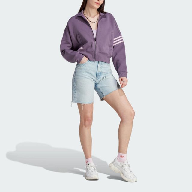 adidas Originals Adidas Tracktop IP6507 女 外套 立領 亞洲版 運動 休閒 寬鬆 柔軟 舒適 日常 紫