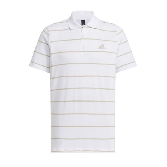 ADIDAS 愛迪達  FI Stripe Polo [IT3922] 男 POLO衫 短袖 上衣 運動 休閒 經典 條紋 白