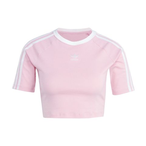 adidas Originals Adidas 3 S Baby Tee [IP0664] 女 短版 短袖 上衣 運動 休閒 復古 三葉草 修身 穿搭 粉