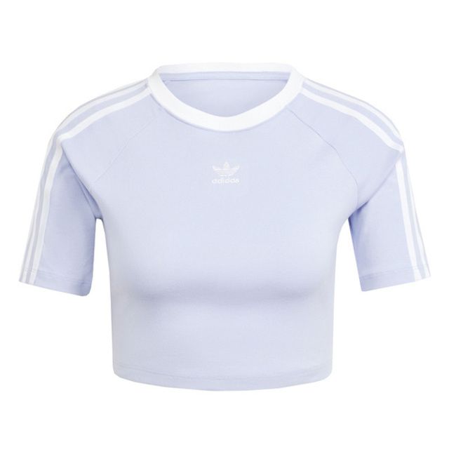 adidas Originals Adidas 3 S Baby Tee [IP0658] 女 短版 短袖上衣 運動 休閒 復古 三葉草 修身 穿搭 淡紫