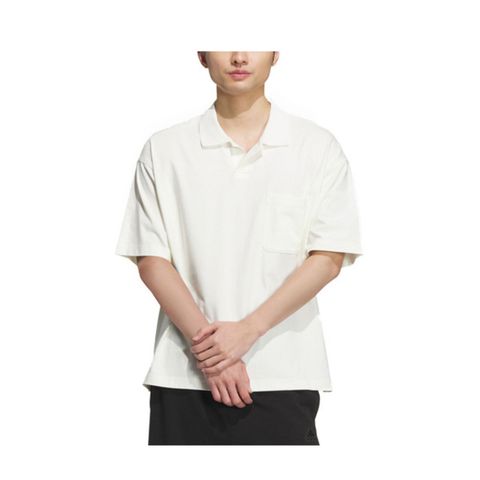 ADIDAS 愛迪達 ST FL Loos Polo [IT3932] 男 POLO衫 短袖 上衣 運動 休閒 寬鬆 垂肩 米白