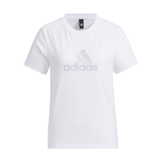 ADIDAS 愛迪達  MH BOS TEE 2 [IZ3147] 女 短袖 上衣 T恤 運動 休閒 基本款 棉質 白