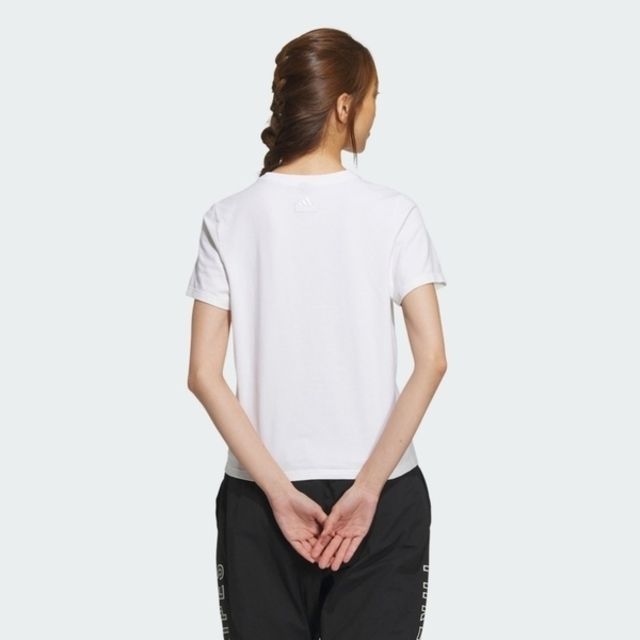 ADIDAS 愛迪達  MH BOS TEE 2 [IZ3147] 女 短袖 上衣 T恤 運動 休閒 基本款 棉質 白