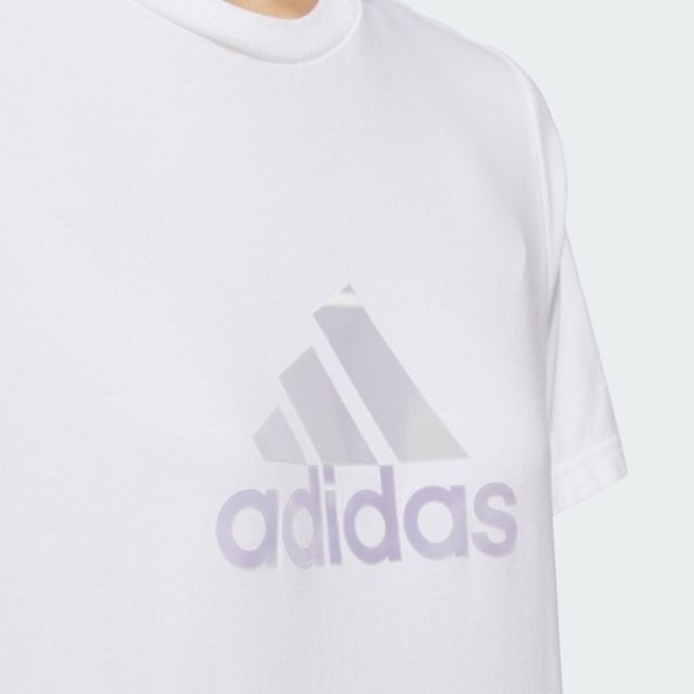 ADIDAS 愛迪達  MH BOS TEE 2 [IZ3147] 女 短袖 上衣 T恤 運動 休閒 基本款 棉質 白