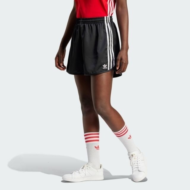 adidas Originals Adidas Sprint Shorts IU2528 女 短褲 運動 休閒 復古 三葉草 寬鬆 缎布 黑白