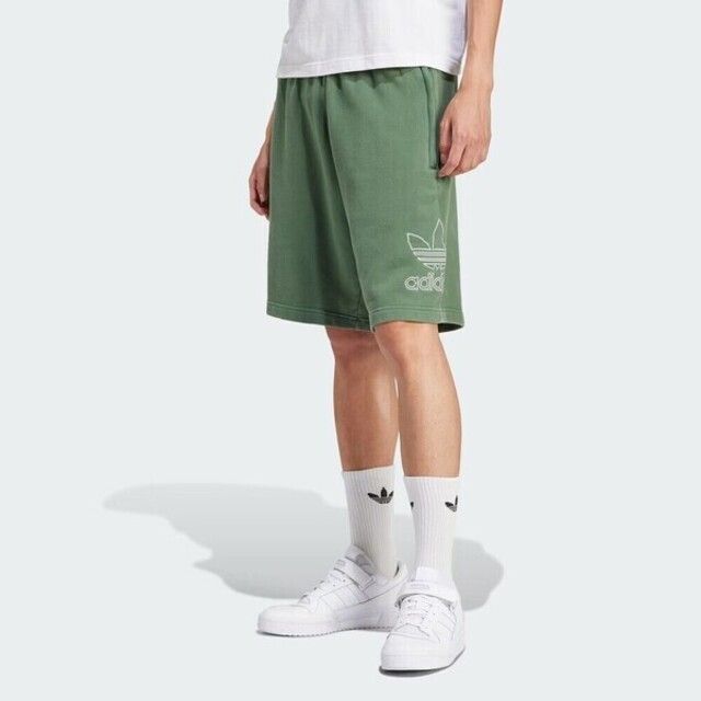 adidas Originals Adidas OUTL TREF Short [IR8004] 男 短褲 棉褲 運動 休閒 三葉草 寬鬆 舒適 綠