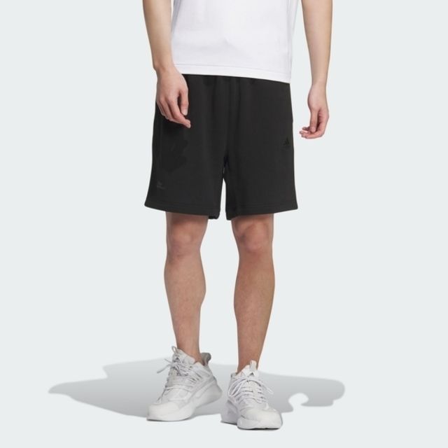 ADIDAS 愛迪達  ST FL KN Shorts [IT3930] 男 短褲 運動 休閒 簡約 百搭 居家 舒適 棉質 黑