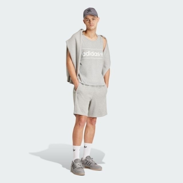 adidas Originals Adidas NY Short [IR9346] 男 短褲 運動 休閒 經典 復古 三葉草 棉質 拉鍊口袋 灰