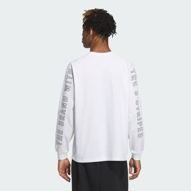 ADIDAS 愛迪達  Word L/S Tee IM8758 男女 長袖 上衣 運動 訓練 休閒 棉質 輕鬆 舒適 白黑