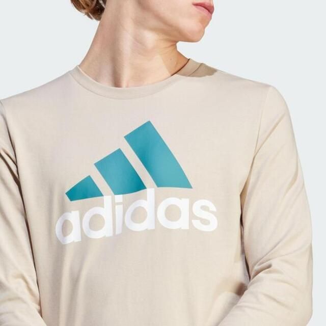 ADIDAS 愛迪達  M BL SJ LS T IJ8580 男 長袖 上衣 亞洲版 運動 訓練 休閒 基本款 舒適 奶茶