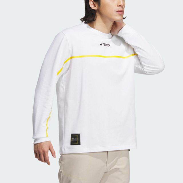 ADIDAS 愛迪達  NAT.GEO TEE LS IL8976 男 長袖上衣 亞洲版 運動 休閒 反光 國家地理 聯名 白