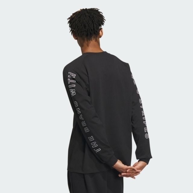 ADIDAS 愛迪達  Word L/S Tee IM8759 男女 長袖 上衣 運動 訓練 休閒 棉質 輕鬆 舒適 黑白