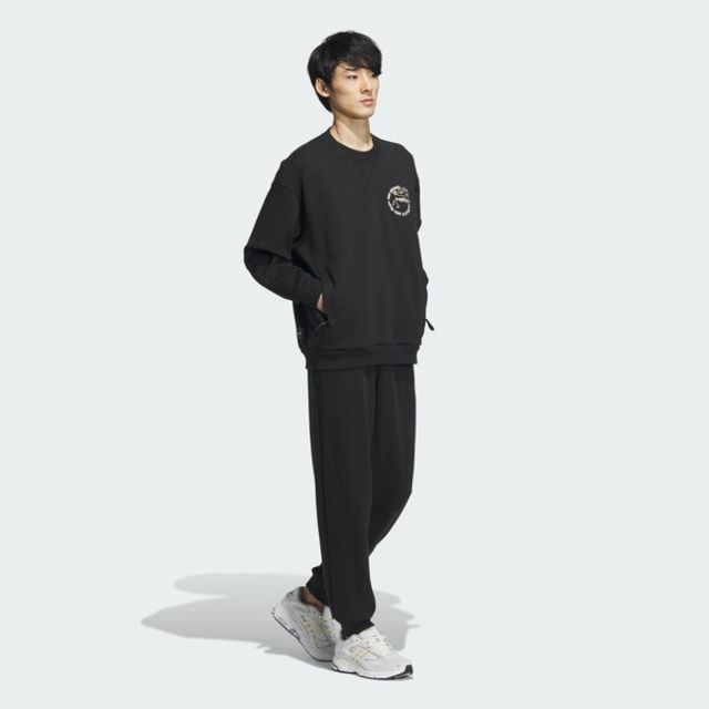 adidas Originals Adidas FT Crewneck IX4236 男 長袖 上衣 運動 休閒 限定款 龍年 棉質 CNY 黑