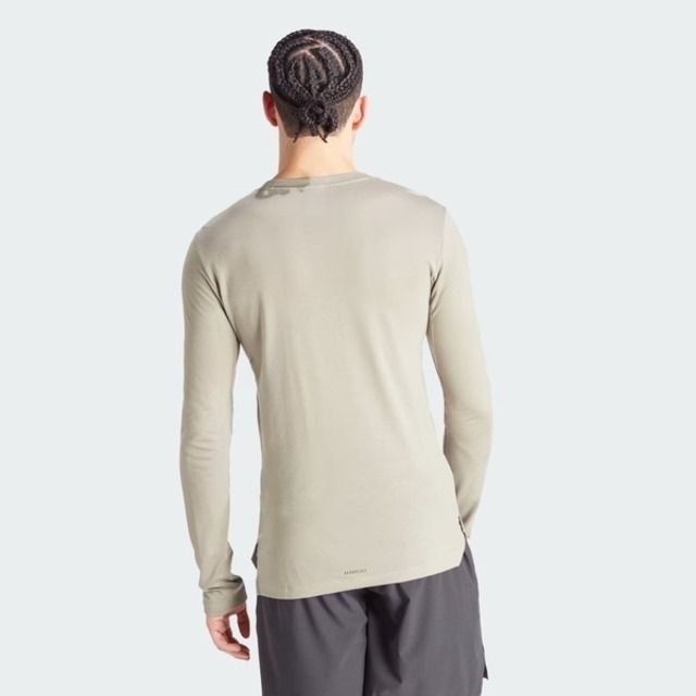 ADIDAS 愛迪達  Wo Longsleeve IS3792 男 長袖 上衣 運動 訓練 健身 重訓 合身 修身 卡其