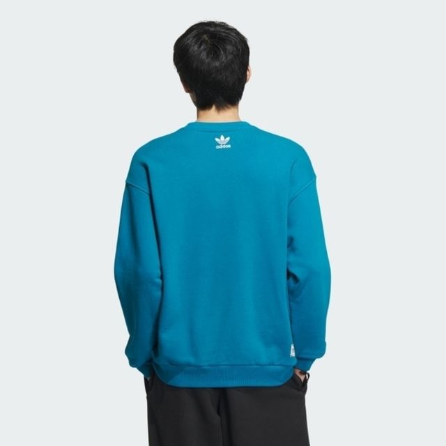 adidas Originals Adidas FT CREWNECK CNY IX4237 男 長袖 上衣 運動 休閒 新年款 龍年 拉鍊口袋 藍