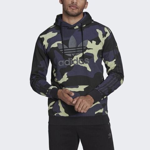 adidas Originals Adidas Camo Hoodie HF4882 男 連帽上衣 帽T 運動 休閒 迷彩 刷毛 舒適 國際版 藍黑