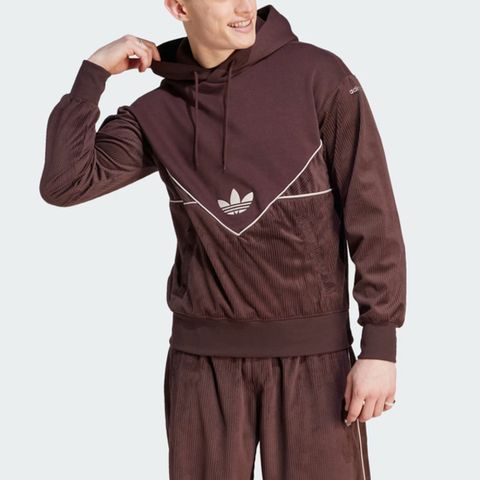 adidas Originals Adidas C+ Hoodie II5788 男 連帽 上衣 帽T 運動 休閒 燈芯絨 拉鍊口袋 舒適 咖啡