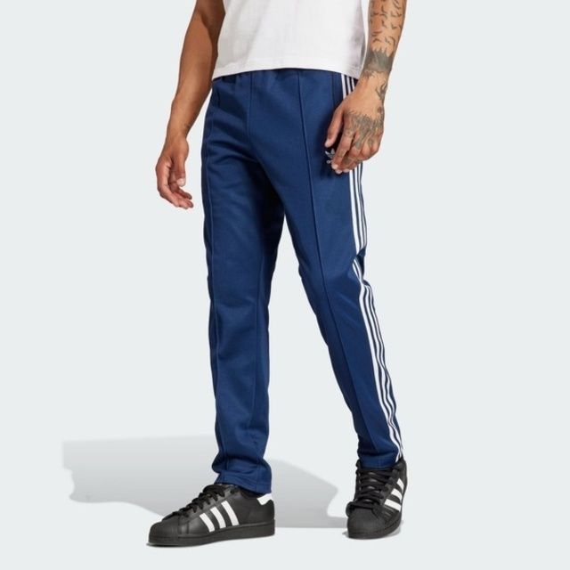 adidas Originals Adidas Beckenbauer TP IP0421 男 長褲 運動 復古 經典 休閒 修身 拉鍊口袋 深藍