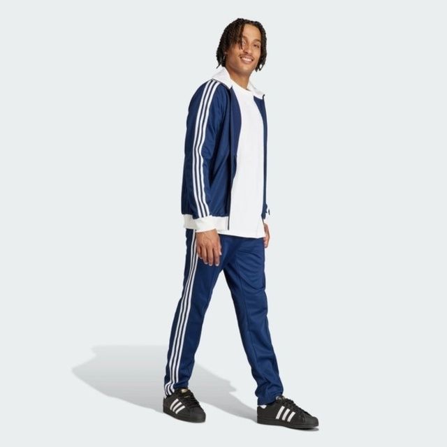 adidas Originals Adidas Beckenbauer TP IP0421 男 長褲 運動 復古 經典 休閒 修身 拉鍊口袋 深藍