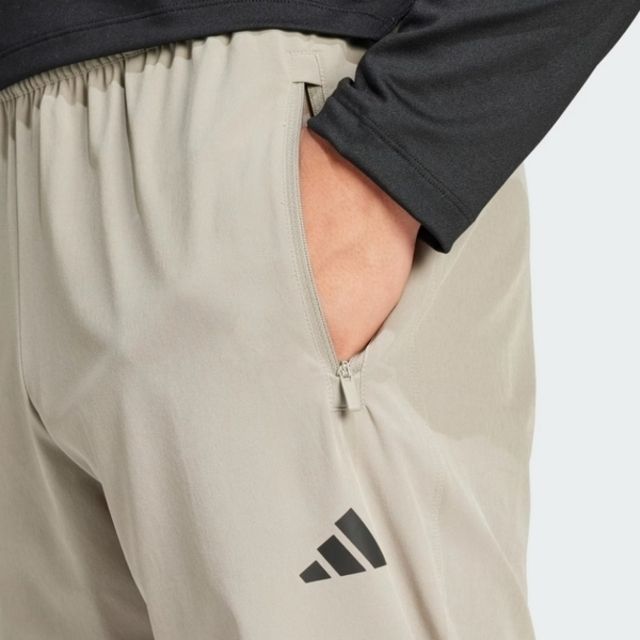 ADIDAS 愛迪達  WO WVN Pant IS3790 男 長褲 亞洲版 運動 訓練 健身 吸濕排汗 拉鍊口袋 米灰